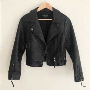 Topshop Vegan Leather Moto Jacket Size 2 Petite